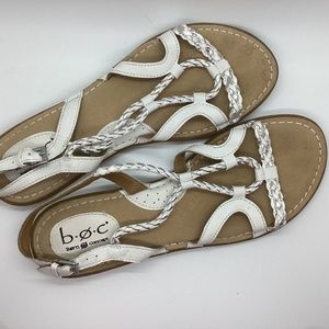 White leather strappy sandals